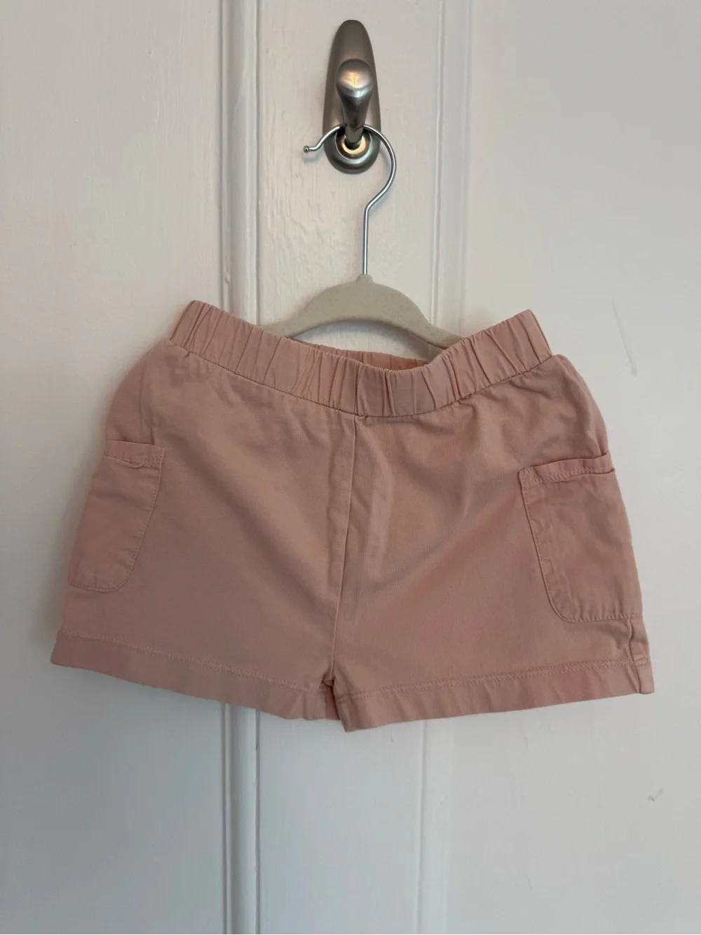 High-Rise Blush Pink Pull-On Shorts with Front Pockets